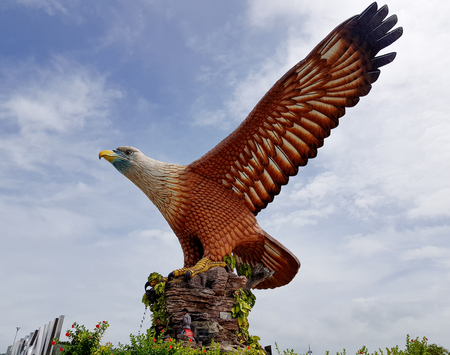 Kwah, Langkawi / Malaysia - January 1st 2018: Eagle statue on Eagle square on Langkawi islandのeditorial素材