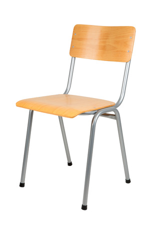 Typical school chair isolated on whiteの写真素材