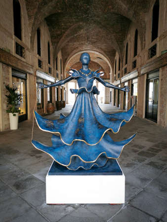Verona, Italy - November 1st 2019: Sculpture art exhibition in the streets of Verona, Italyのeditorial素材