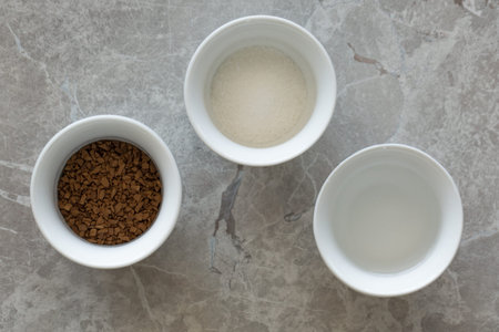 Trending Dalgona Korean Coffee ingredients ovehead view