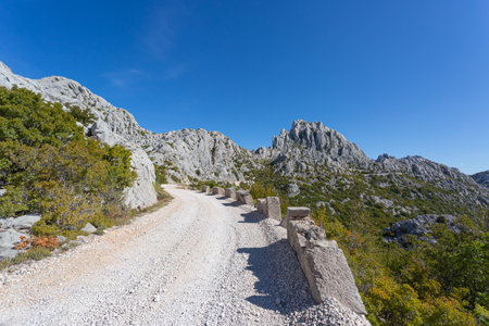 Limestone rock formation Tulove Grede in Velebit National Park in Croatiaの写真素材