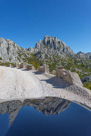 Limestone rock formation Tulove Grede in Velebit National Park in Croatiaの写真素材