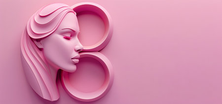 pink number 8 in 3d - concept of 8 march women's dayの素材