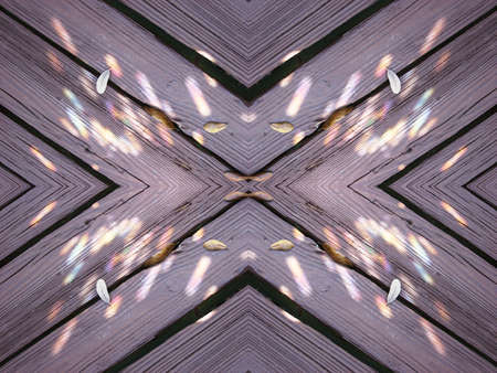 Reflected lights on wood kaleidoscopeの写真素材