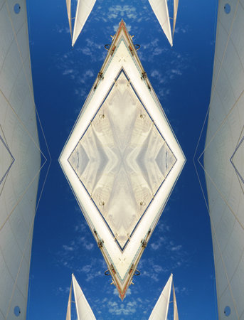 Sails against sky kaleidoscope