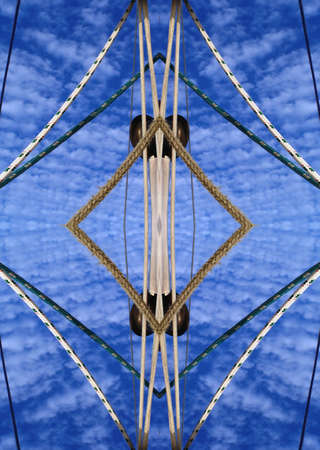 Sailing lines against sky kaleidoscopeの写真素材