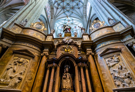 Interior of the gothic cathedral of Astorga, Leon, Spain.