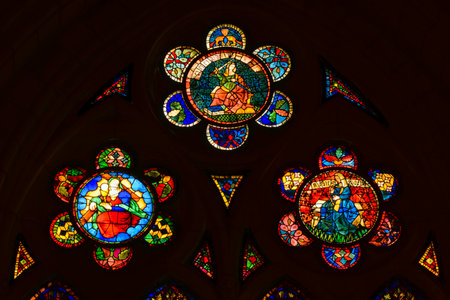 Vault inside the gothic cathedral of Leon.のeditorial素材