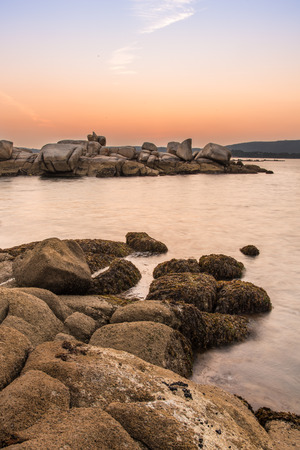 Landscape of the Island of Arousa in Galicia, Spainの写真素材