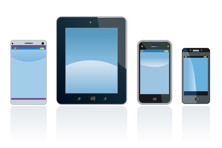 Smartphones and digiral Tabletのイラスト素材