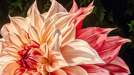 A macro image of a peach colored flowerの素材