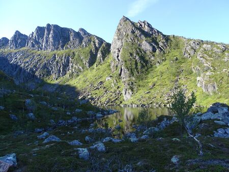 A popular hiking destination on Senja Island (Norway).の写真素材