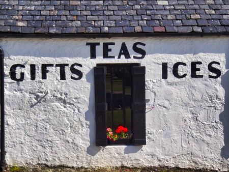 Decorated facade of an Scotch gift shop.の写真素材