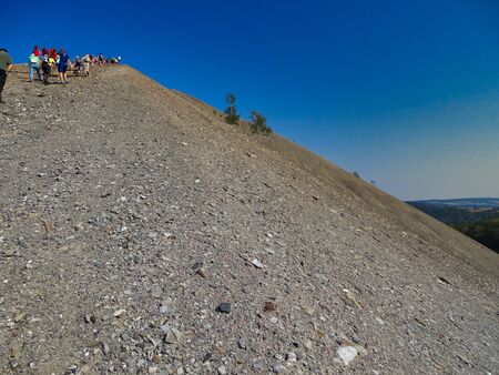 Once a year you can climb to this mining dump close to Sangerhausen / German.の写真素材