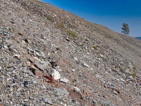 Once a year you can climb to this mining dump close to Sangerhausen / German.の写真素材