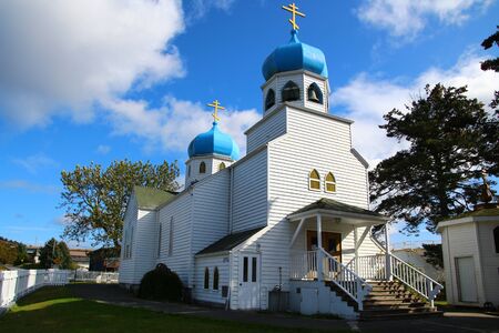 Alaska, Russian Orthodox Church Kodiak, United Statesの写真素材