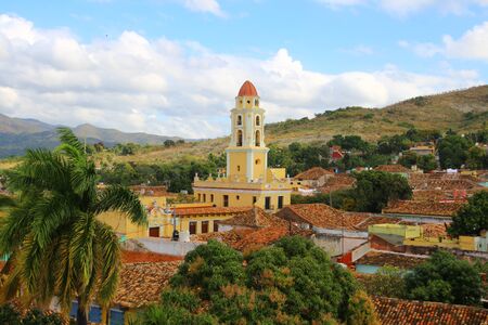 View of the center of Trinidad in Cubaの写真素材