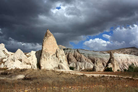 Red valley, tuff landscape, Turkey, Anatolia, Cappadociaの写真素材