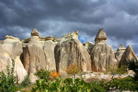 Red valley, tuff landscape, Turkey, Anatolia, Cappadociaの写真素材
