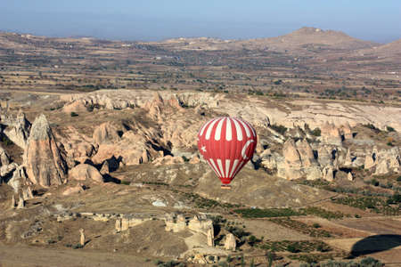 Balloon ride over the Goreme Valley in Turkeyの写真素材