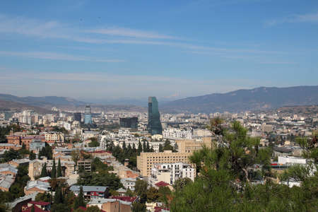 Panoramic view of Tbilisi, the capital of Georgiaの写真素材