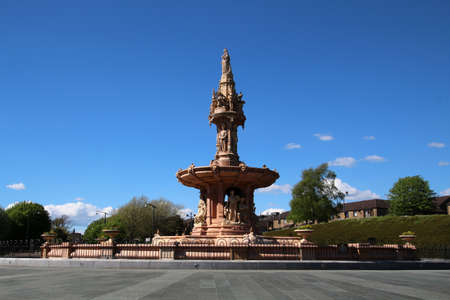 The Doulton Fountain is a fountain in the Scottish city of Glasgowの写真素材