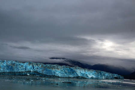 Alaska, Hubbard Glacier in the morning just before sunrise, United Statesの写真素材