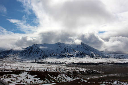 Autumn landscape in Denali National Park Alaskaの写真素材