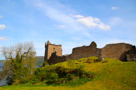 Urquhart Castle at the Loch Ness, Scotlandのeditorial素材