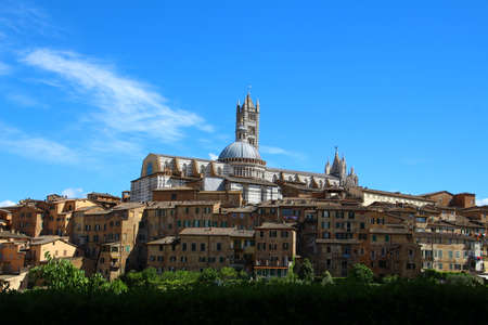 View of the old renaissance city of Sienaの写真素材