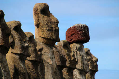 Ceremony facility Ahu Tongariki Easter Islandの写真素材