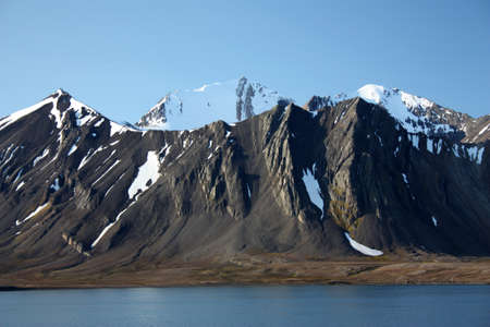 Landscape on Svalbard Bamsebu in Bellsund, Norwayの写真素材