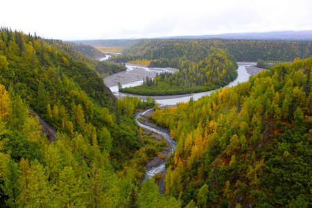 Denali National Park in autumn, Alaskaの写真素材