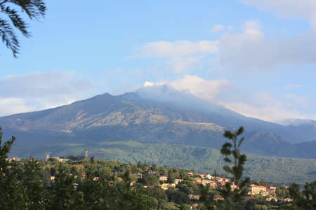 Etna volcano in Sicily in Italyの写真素材