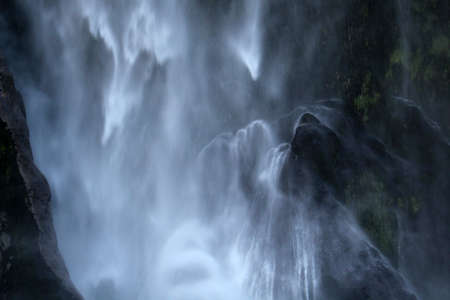 Stirling Falls in Milford Soundの写真素材