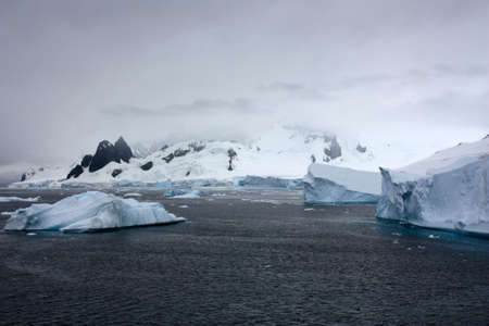 Icebergs in Danco Island Bay, Antarcticaの写真素材