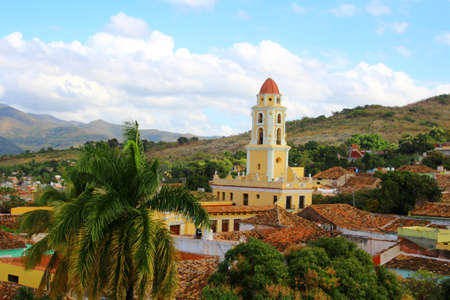 View of the center of Trinidad in Cubaの写真素材