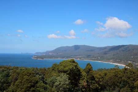 Coastal landscape in the Freycinet National Park, Tasmania, Australiaの写真素材