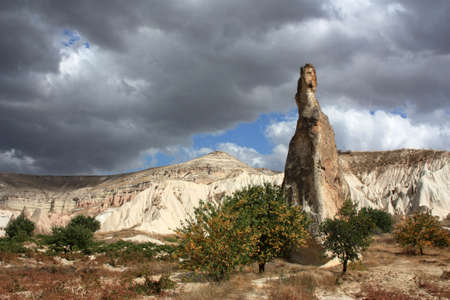 Tuff stone formation in Cappadocia, Turkeyの写真素材