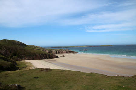 Scottish coastal landscape, Smoo Caveの写真素材