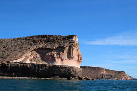 Coast of Isla Espiritu Santo.Isla EspÃ­ritu Santo is an uninhabited island in the Pacific Ocean in the Mexican state of Baja California Sur.の写真素材