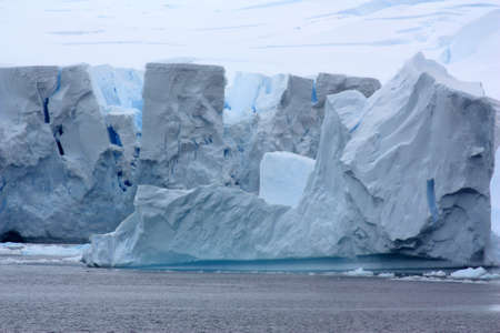 Glacier in Paradise Harbor, Antarcticaの写真素材