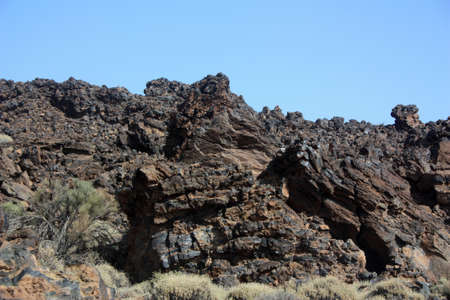 Lava field of Pico del Teide, Tenerife, Spainの写真素材
