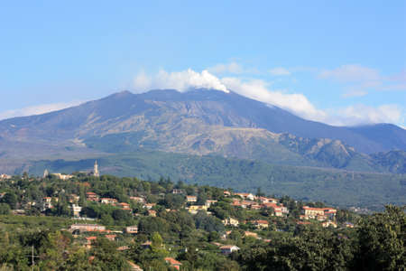 View of the Mount Etna in Sicily in Italyの写真素材