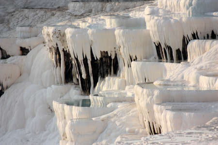 Pamukkale, Sinter terraces Turkey, near the ancient Greco-Roman city of Hierapolisの写真素材