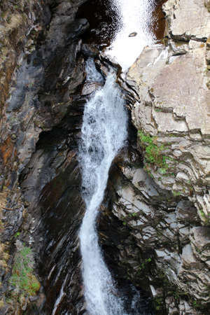Corrieshalloch Gorge is a gorge south of Ullapool in the Scottish Highlandsの写真素材