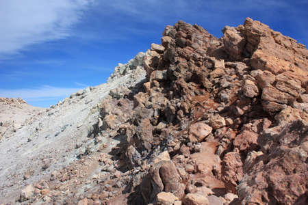 On the mountaintop of Pico del Teide, Canary Island, Tenerife, Spain,の写真素材