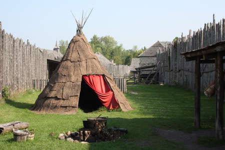 Sainte-Marie Among The Hurons was a Jesuit mission in Wendake, not far from what is now Midland in the Canadian province of Ontarioのeditorial素材