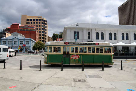 Tram Shuttle Bus Hobart, Tasmania, Australiaのeditorial素材