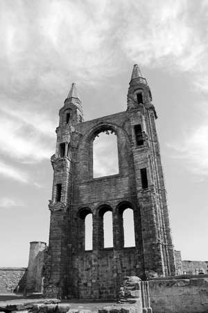 Ruins of St Andrews Cathedral, Scotlandの写真素材